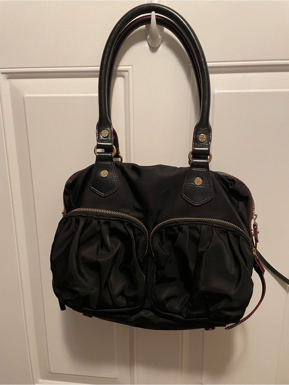 MZ WALLACE Black Nylon Satchel Handbag EUC